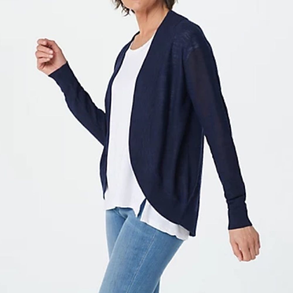Belle by Kim Gravel Slub Knit Cocoon Cardigan